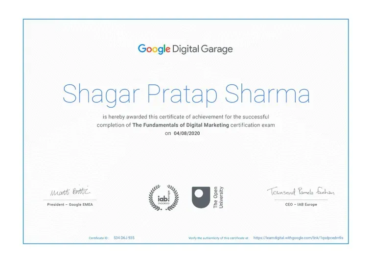 Fundamentals of Digital Marketing — Google Digital Garage